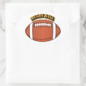Sticker Ovale Boule de rugby avec texte (Sac)