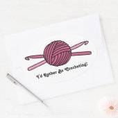Sticker Ovale Boule rose de fils et crochets Crochet (Enveloppe)