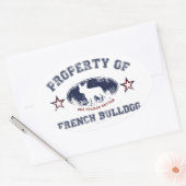 Sticker Ovale Bouledogue français (Enveloppe)