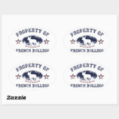 Sticker Ovale Bouledogue français (Feuille)