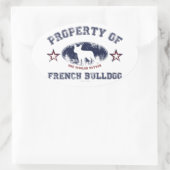 Sticker Ovale Bouledogue français (Sac)