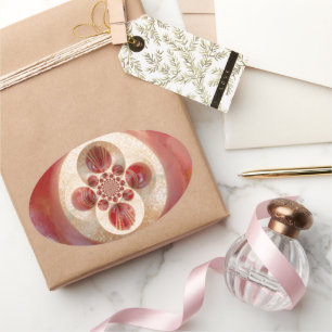 Sticker Ovale Boules de cricket rouge Art Abstrait Design d'impr