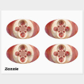 Sticker Ovale Boules de cricket rouge Art Abstrait Design d'impr (Feuille)