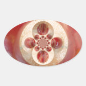 Sticker Ovale Boules de cricket rouge Art Abstrait Design d'impr (Devant)
