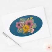 Sticker ovale Bouquet floral (Enveloppe)