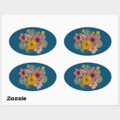 Sticker ovale Bouquet floral (Feuille)