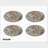 Sticker Ovale Bouquet Peacock (Feuille)