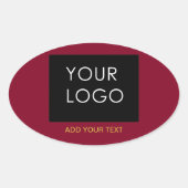 Sticker Ovale Boutique Burgundy Red Personnalisable Ajouter Votr (Devant)