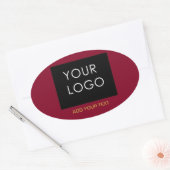 Sticker Ovale Boutique Burgundy Red Personnalisable Ajouter Votr (Enveloppe)