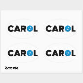 Sticker Ovale Bouton Carol (Feuille)