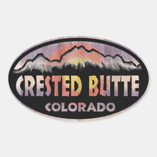 Sticker Ovale Bouton de bois Crested Colorado drapeau oval autoc (Devant)