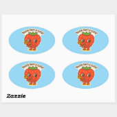 Sticker Ovale Bouton mignon Berry (Feuille)