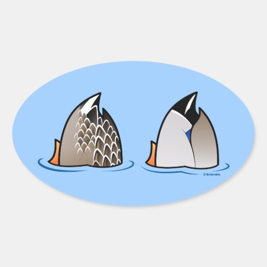 Sticker Ovale Boutons de canard (Devant)