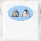 Sticker Ovale Boutons de canard (Sac)