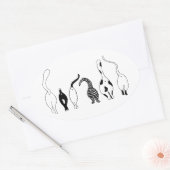 Sticker Ovale Boutons de chat (Enveloppe)