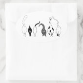 Sticker Ovale Boutons de chat (Sac)