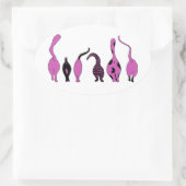 Sticker Ovale Boutons de chat violet (Sac)
