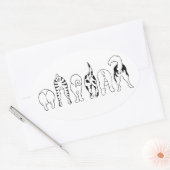 Sticker Ovale Boutons de chien (Enveloppe)
