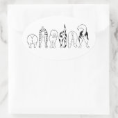 Sticker Ovale Boutons de chien (Sac)