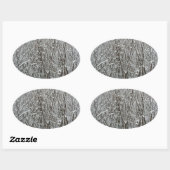 Sticker Ovale Branches couvertes de neige Abstraite hivernale (Feuille)