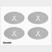 Sticker Ovale Bras blanc Sensibilisation au ruban Grille blanche (Feuille)