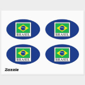Sticker Ovale Brasil (Feuille)