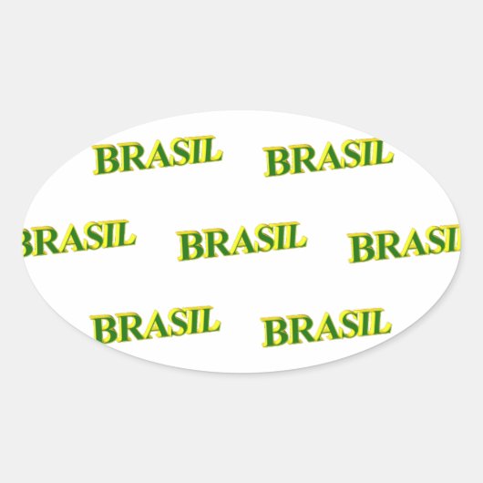 Sticker Ovale Brasil 3D (Devant)