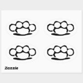 Sticker Ovale Brass Knuckkls (Feuille)