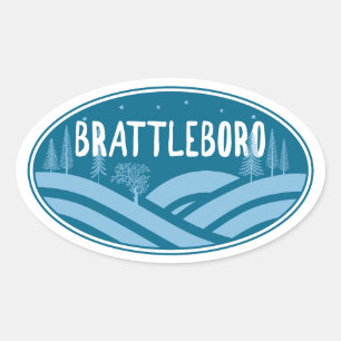 Sticker Ovale Brattleboro Vermont Extérieur