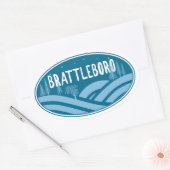 Sticker Ovale Brattleboro Vermont Extérieur (Enveloppe)