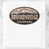 Sticker Ovale Breckenridge Colorado en bois signe ovale autocoll (Sac)