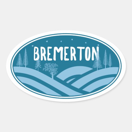 Sticker Ovale Bremerton Washington Outdoors (Devant)