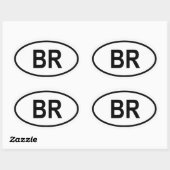 Sticker Ovale Brésil "BR" (Feuille)