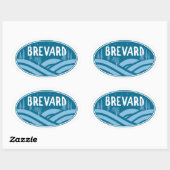 Sticker Ovale Brevard Caroline du Nord Extérieur (Feuille)
