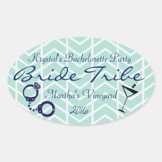 Sticker Ovale Bride Tribe Bachelorette Party (Devant)