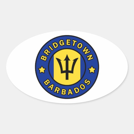 Sticker Ovale Bridgetown Barbade (Devant)