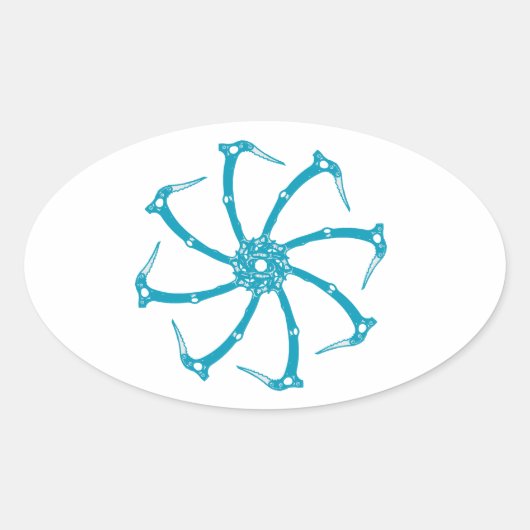 Sticker Ovale Broche de l'outil de glace (Devant)