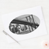 Sticker Ovale Brooklyn Bridge New York City (Enveloppe)