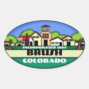 Sticker Ovale Brosse Colorado collants souvenirs de petite ville