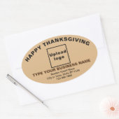 Sticker Ovale Brown de Thanksgiving (Enveloppe)