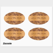 Sticker Ovale Brown Dentelle Blond Grain De Bois Enregistrer La  (Feuille)