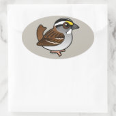 Sticker Ovale Bruant à gorge blanche (Sac)