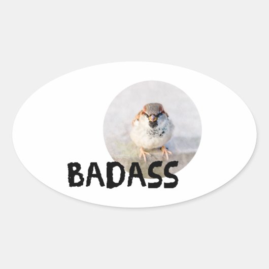 Sticker Ovale Bruant - Badass (Devant)