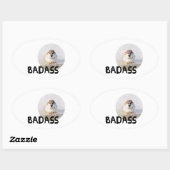Sticker Ovale Bruant - Badass (Feuille)