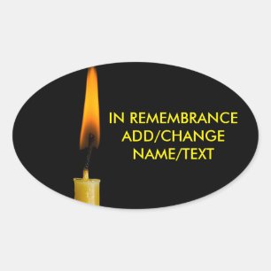 Sticker Ovale Brûler La Bougie Et Votre Version Texte Deux
