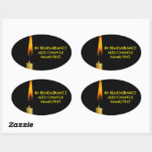 Sticker Ovale Brûler La Bougie Et Votre Version Texte Deux (Feuille)