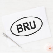 Sticker Ovale Brunei "BRU" (Enveloppe)