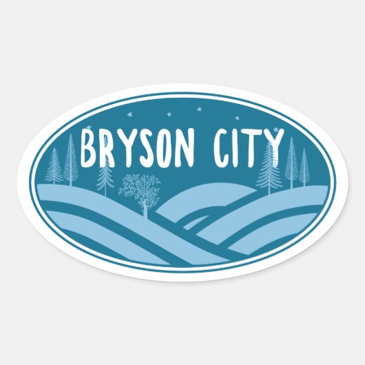 Sticker Ovale Bryson City Caroline du Nord Extérieur (Devant)