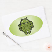 Sticker Ovale Bubbles Doodle Character pour le robot Android™ (Enveloppe)