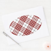 Sticker Ovale Buchanan tartan rouge blanc plaid (Enveloppe)
